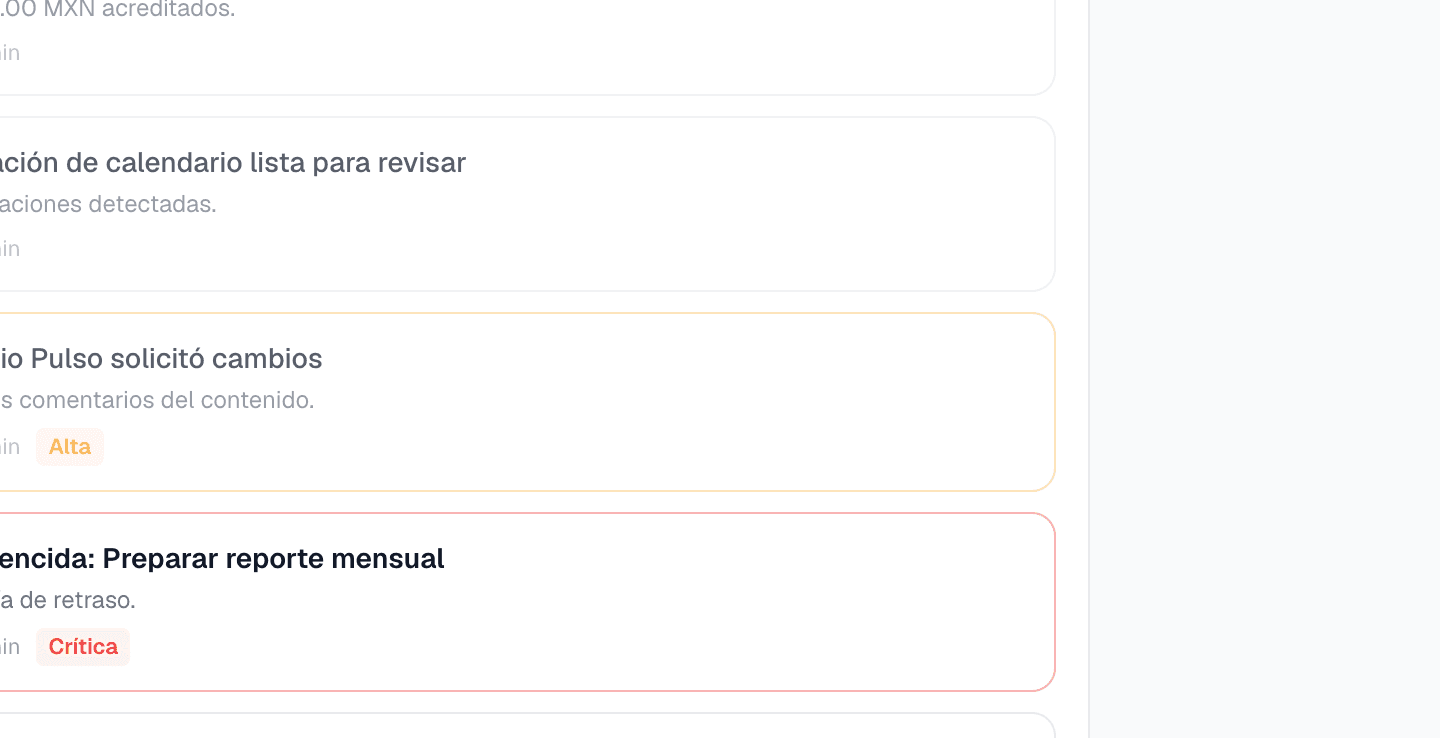 Centro de notificaciones de SANZIA OS en tiempo real